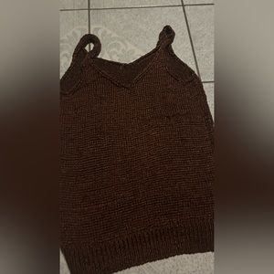 Brown knit vest